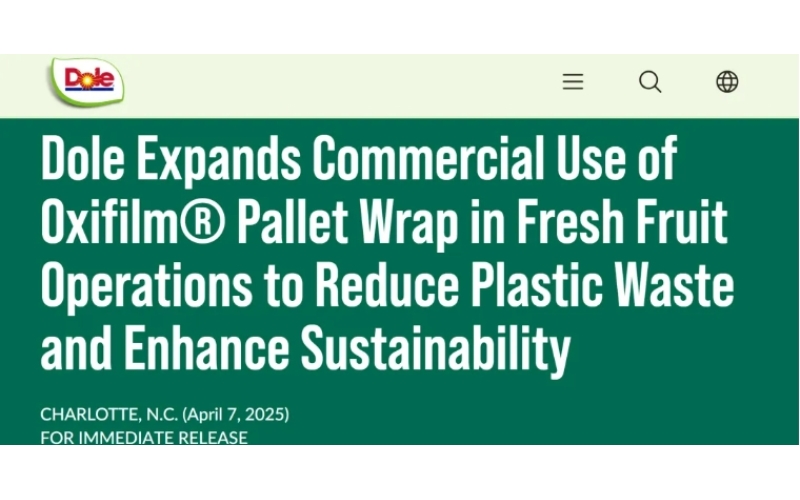 Dole全面導(dǎo)入呼吸纏繞膜，年減塑68萬公斤！